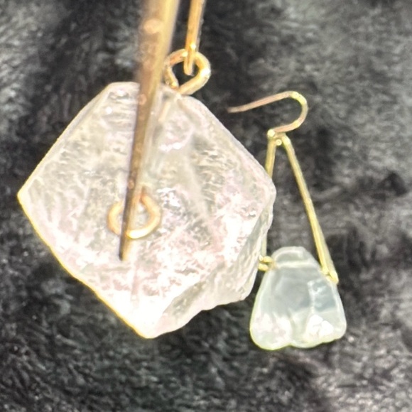 Herkimer Natural Rock Crystal Drop Earrings  - N w/o T - Picture 2 of 7